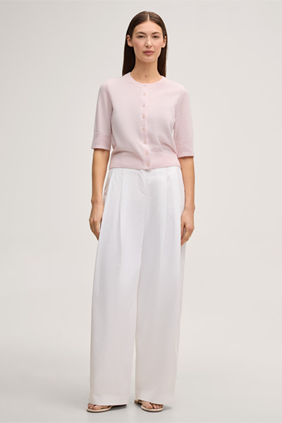 Leads to product detail page "Rosé cashmere cardigan"