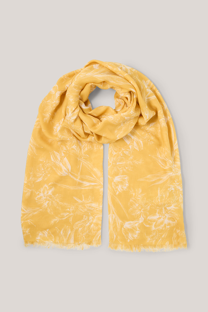 Führt zu Produktdetailseite „Modal-Schal mit Print in Gelb-Ecru"