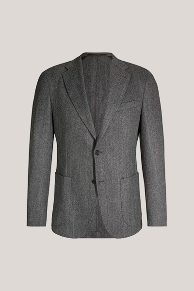 Giro Modular Jacket in a Wool Blend with Cashmere in an Anthracite Herringbone Pattern