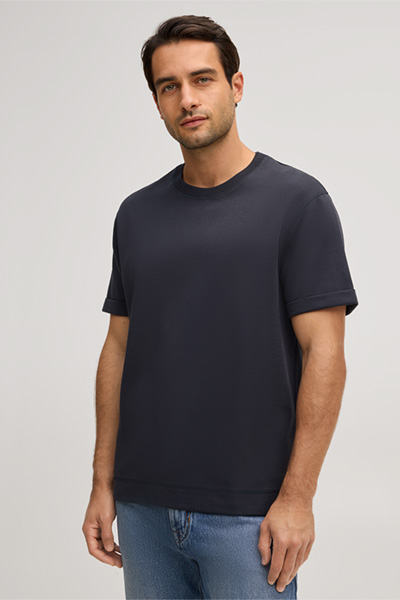 Baumwollmix-T-Shirt Sivo in Navy