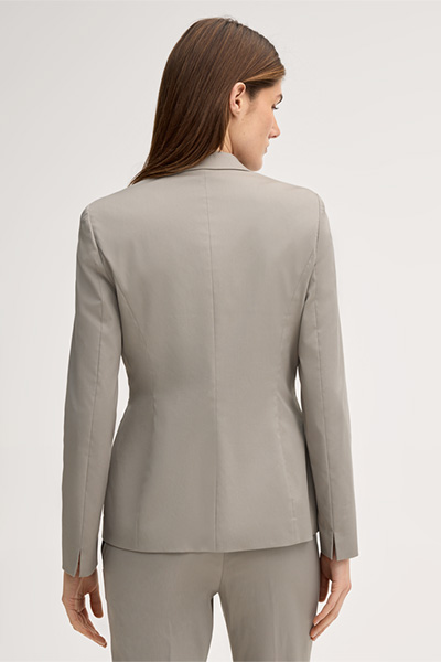 Blazer en coton stretch, en grège