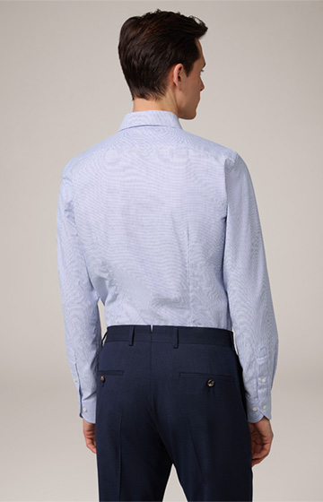 Baumwoll-Hemd Lapo in Blau-Weiß gemustert
