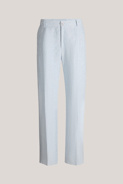 Franco linen modular trousers with pleat on the waistband in washed blue