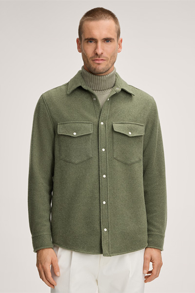 Ozzano Cashmere Overshirt in Olive
