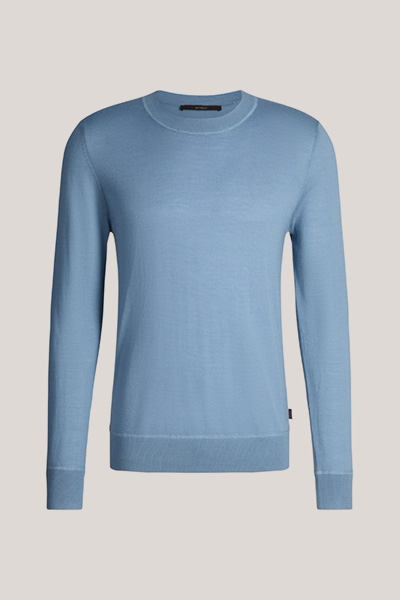 Strick-Pullover Nando mit Cashmere und Seide in Hellblau