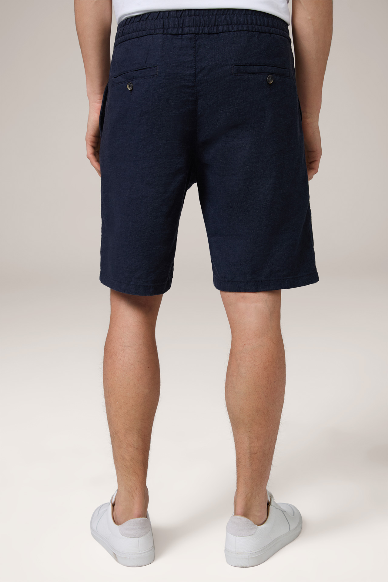 Scurtino Linen Blend Shorts in Navy