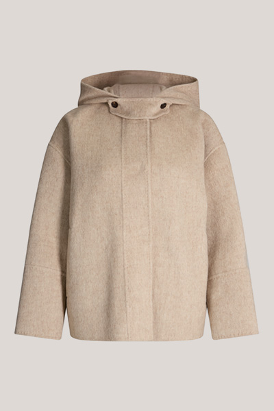 Double-face Hooded Jacket in Cream