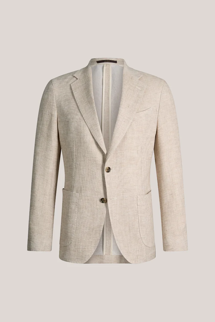 Leads to product detail page "Giorno linen blend jacket with cotton in marl beige"