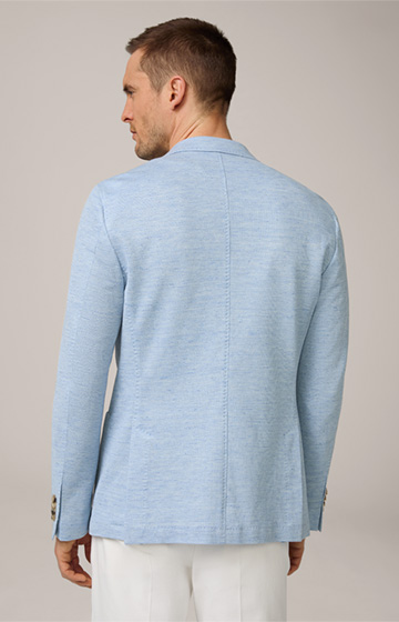 Giro Linen Blend Jacket with Cotton in Light Blue Marl
