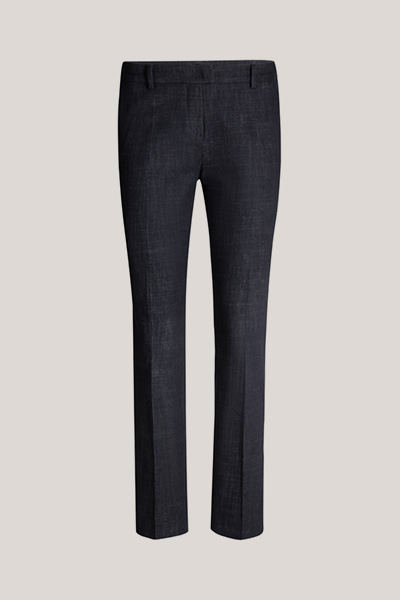 Baumwollmix-Denim-Anzughose in Navy