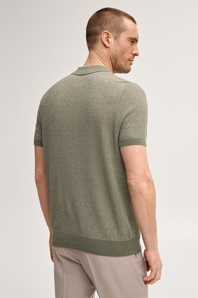 Führt zu Produktdetailseite „Leinenmix-Polo Lindo mit Baumwolle in Oliv"