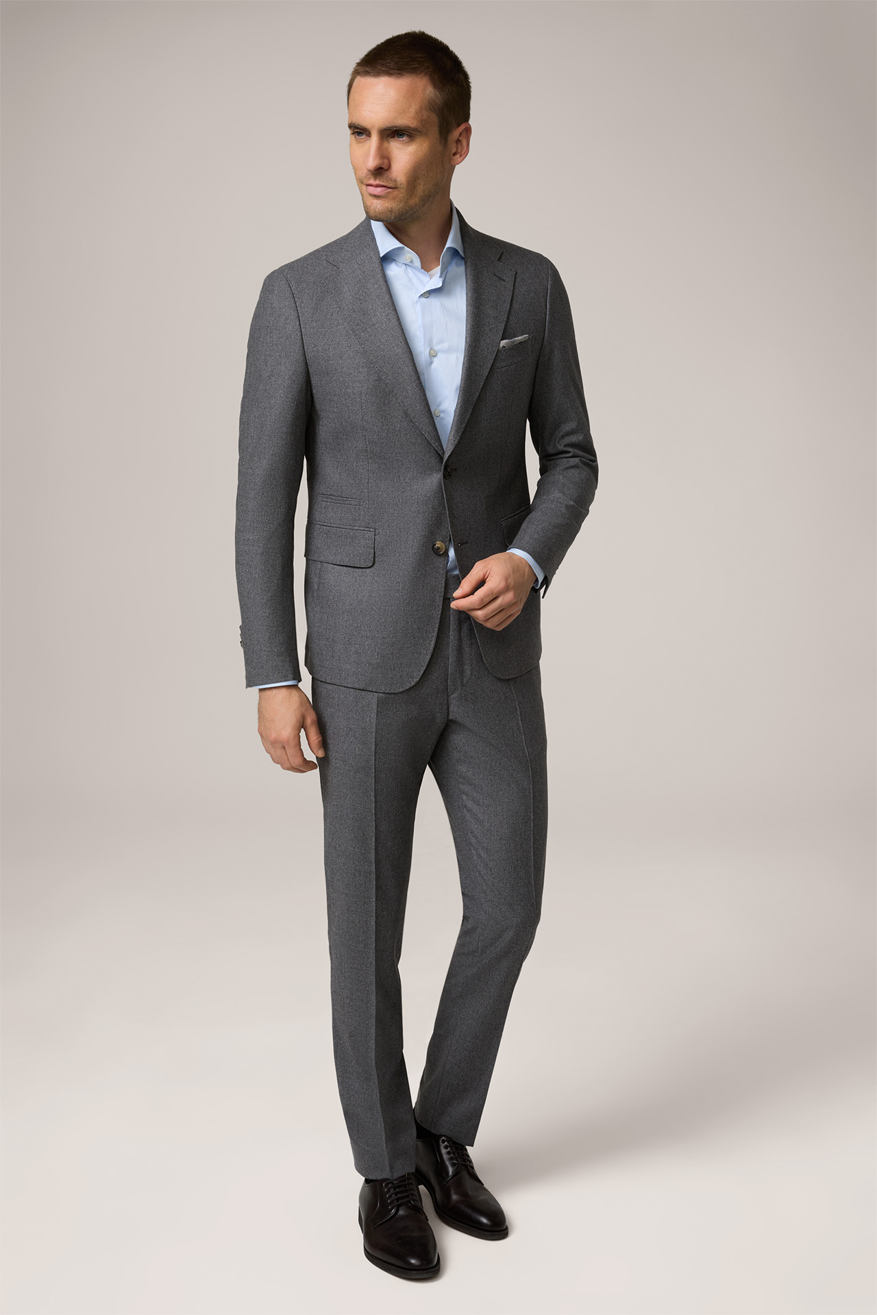 Sono-Bene Virgin Wool Blend Suit in Grey