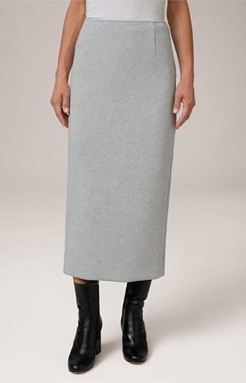 Sweatshirt Pencil Skirt in Light Grey Marl