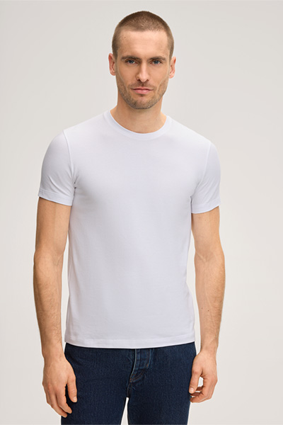 Two-Pack of Cotton Blend Stretch Round Neck T-shirts in White