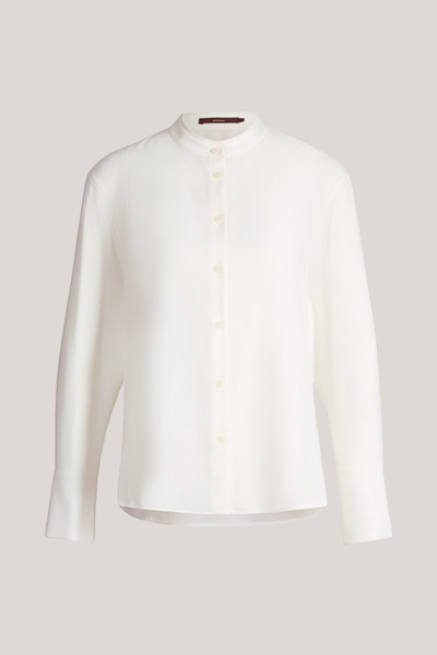 Crepe-Hemd-Bluse in Ecru