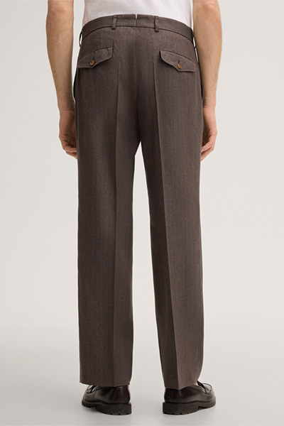 Pantalon à pinces Francos en laine vierge mélangée, en marron