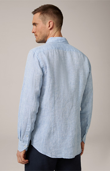 Lapo Linen Shirt in Blue Melange