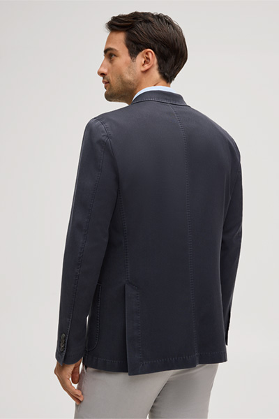 Frosted Wool Jacket Manolo in Navy