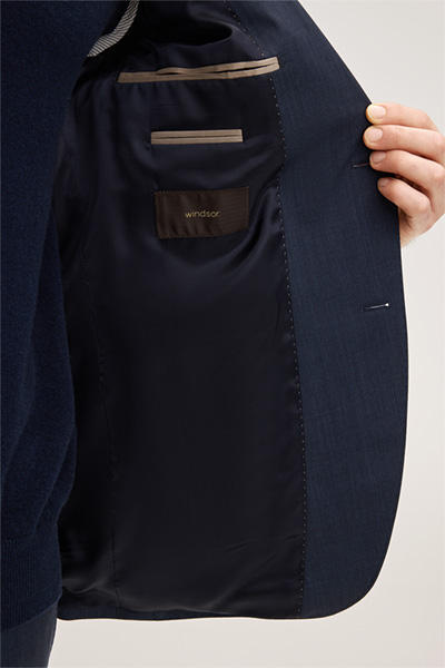 Sera-Sole Virgin Wool Suit in Navy Marl