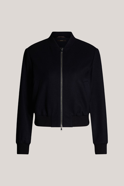 Wool Jersey Blouson in Navy