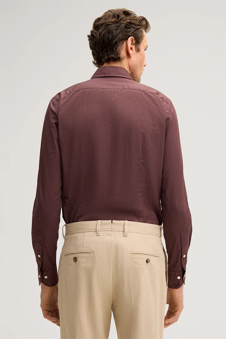 Lano cotton shirt in Bordeaux red