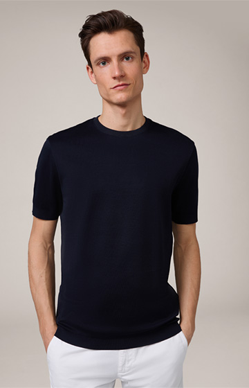 Floro Cotton T-Shirt in Navy