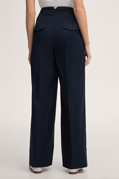 Baumwollstretch-Marlene-Hose in Navy