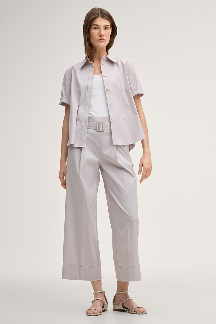 Leads to look detail page “Shop the Look: Beige stretch cotton pantsuit”