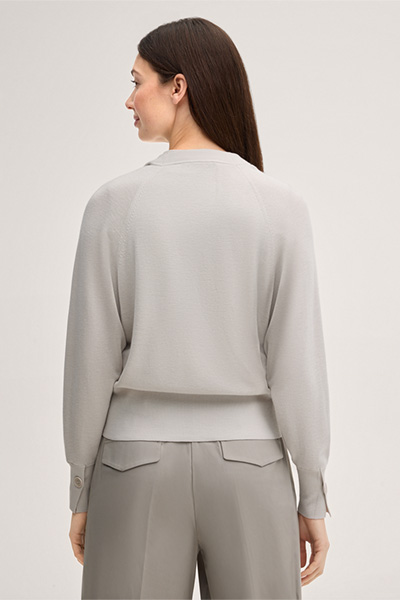 Schurwoll-Seidenmix-Cardigan in Ivory