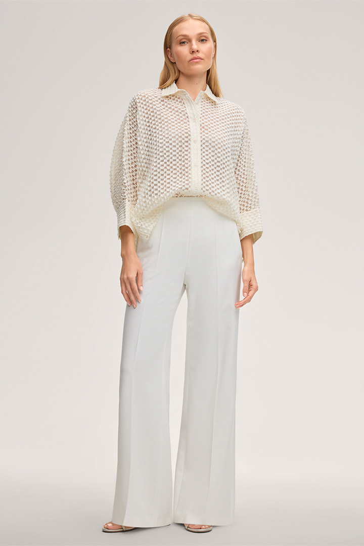 Führt zu Produktdetailseite „Crêpe-Marlene-Hose in Ecru"