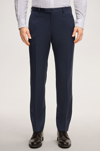 Schurwoll-Baukasten-Hose Sole in Blau