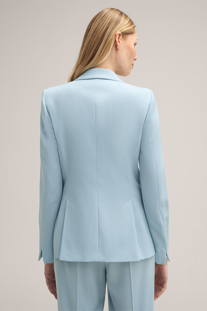 Schurwoll-Gabardine-Blazer in Hellblau