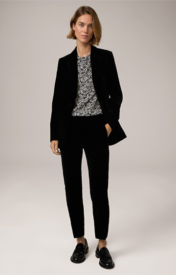 Velvet Suit Trousers in Black