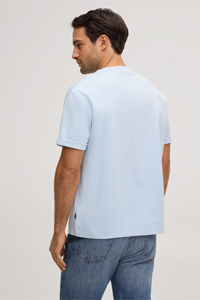 Baumwollmix-T-Shirt Sivo in Hellblau