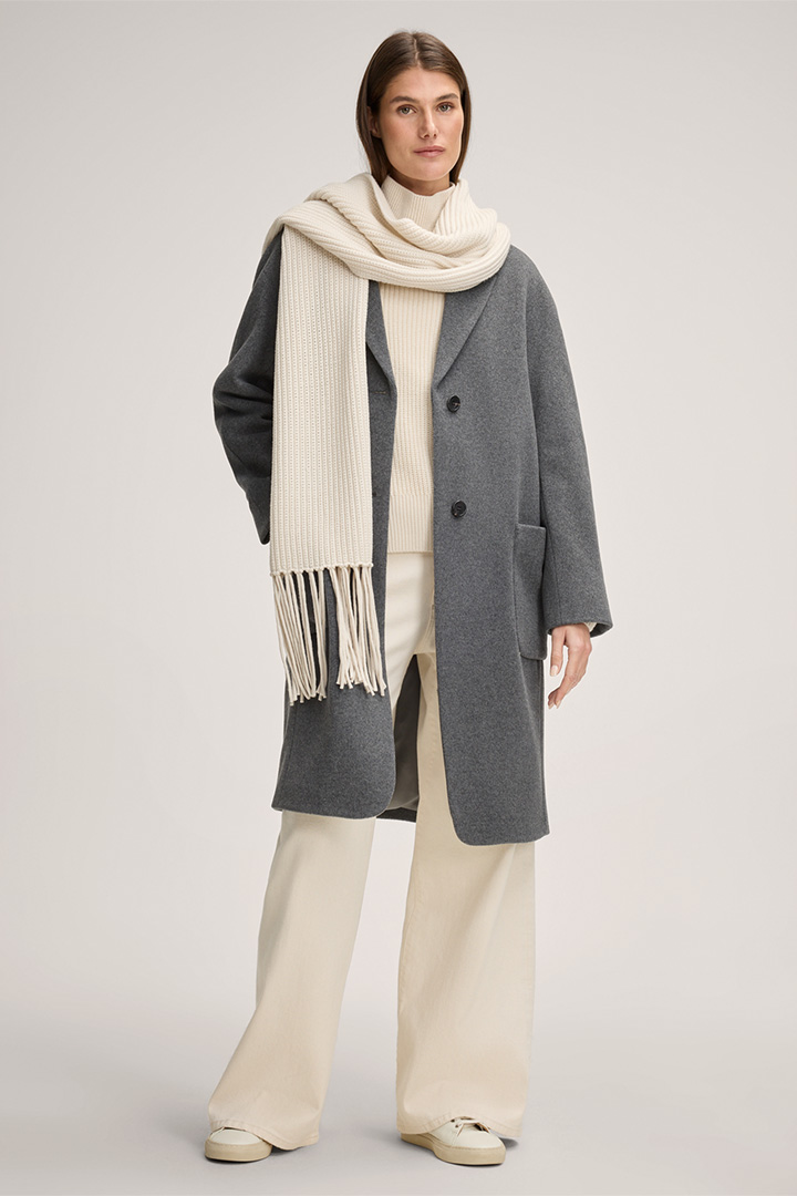 Führt zu Produktdetailseite „Wollmix-Eggshape-Mantel in Grau"