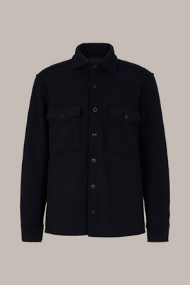 Surchemise en laine Orio avec poches-poitrine plaquées, navy