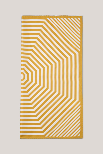 Seidentuch in Gelb-Ecru gestreift