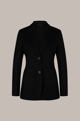 Wolljersey-Blazer in Schwarz