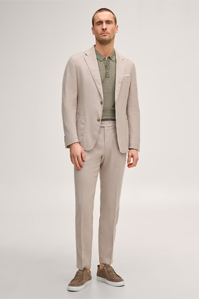 Führt zu Produktdetailseite „Leinenmix-Polo Lindo mit Baumwolle in Oliv"