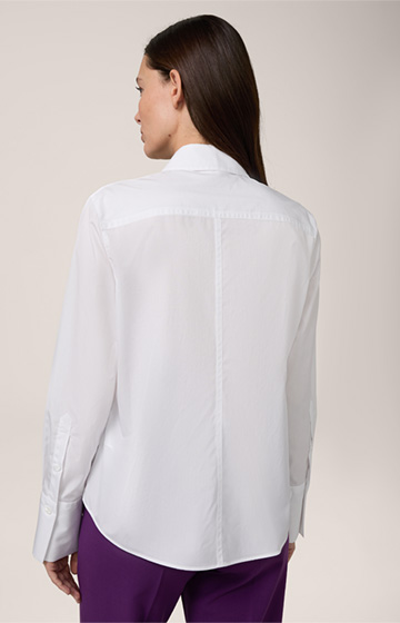 Poplin Cotton Shirt-style Blouse in White