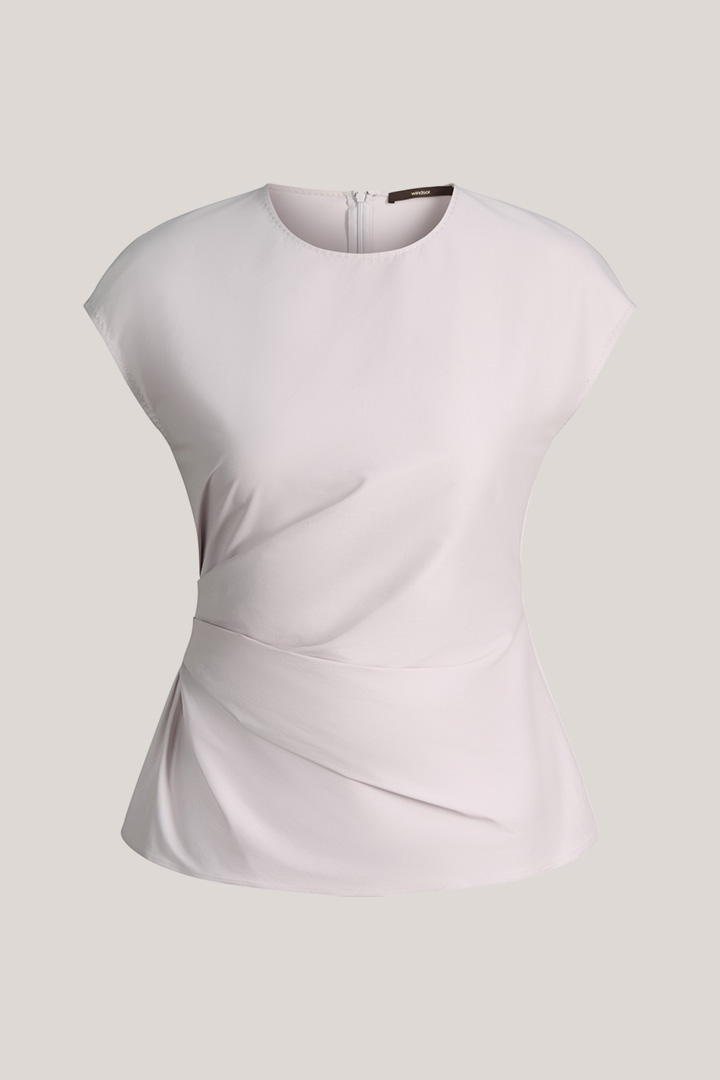 Führt zu Produktdetailseite „Baumwollstretch-Blusen-Top in Beige"