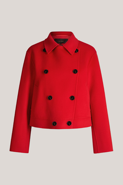 Double-breasted Jacket in Double-face Virgin Wool in Red