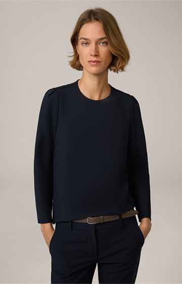 Crêpe Blouse in Navy