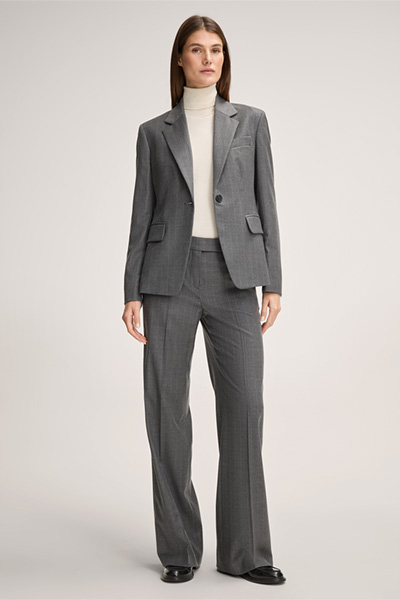 Nadelstreifen-Flanell-Blazer in Grau
