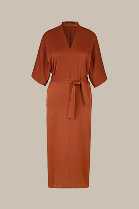 Midi-Length Crêpe Dress in Copper
