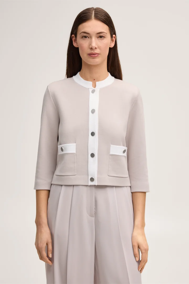 Führt zu Produktdetailseite „Baumwollmix-Cardigan in Beige"