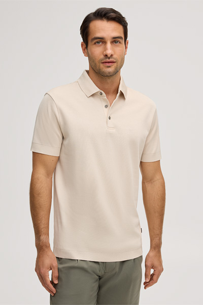 Baumwoll-Polo Floro in Beige