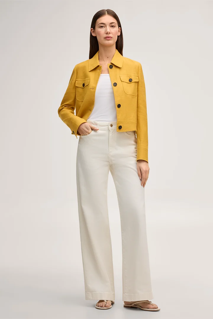 Führt zu Produktdetailseite „Five-Pocket-Palazzo Jeans in Ecru"