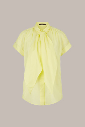 Cotton Batiste Scarf Blouse in Yellow