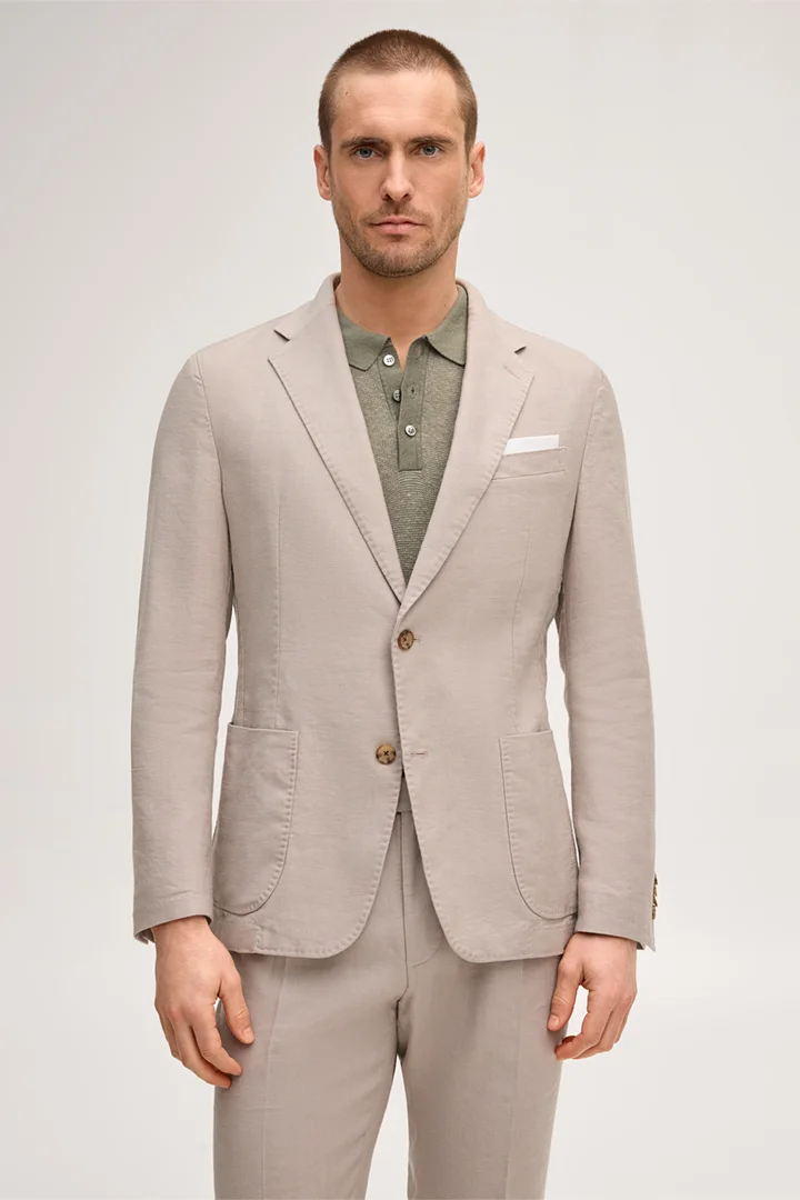 windsor. präsentiert das Produkt Leinenstretch-Baukasten-Sakko Giro in Beige aus der Kategorie Sakkos